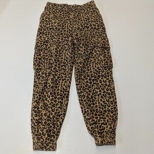 Know One Cares Size Small Leopard Print Cargo Joggers